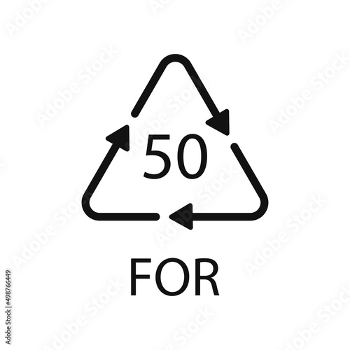 Bio material recycling code 50 FOR. Vector Illustration