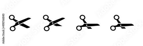 Fényképezés Scissors icon set vector illustration