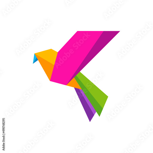 Bird Origami logo design vector. Icon Symbol. Template Illustration