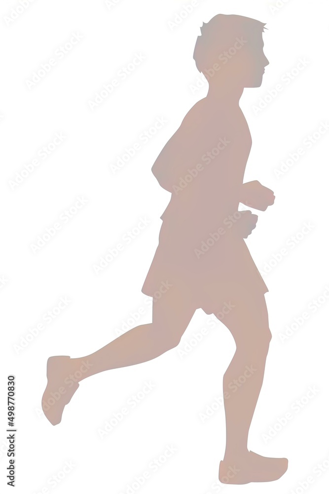 Teenage silhouette detaching on a white background. Teenage silhouette detaching on a white background.