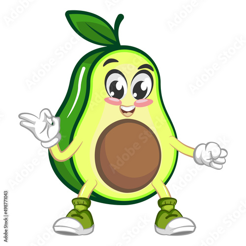 avocado cute cartoon mascot illustration vector it's ok