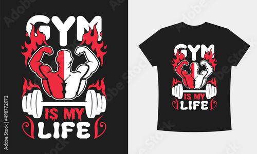 Gym Typography, Bulk, Custom T-shirt Design Vector Template. Gym Design, Modern And Minimalist, Format.