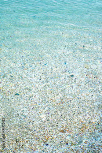 Fototapeta Naklejka Na Ścianę i Meble -  Gradient natural water sea. Turquoise water turns into sand. Backgrounds.