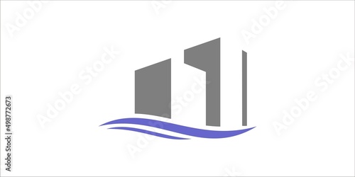 multi-storey building house vector icon template logo design