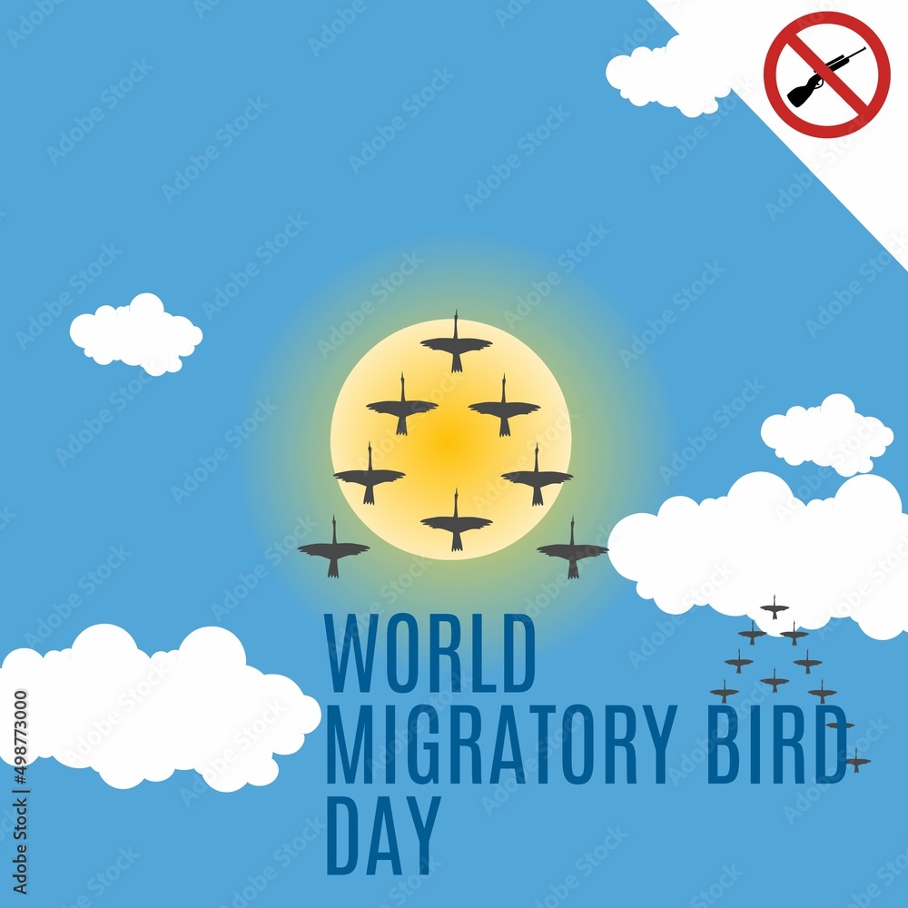 vector illustration of a bird flying in the sky. migratory birds. perfect for bird migration day