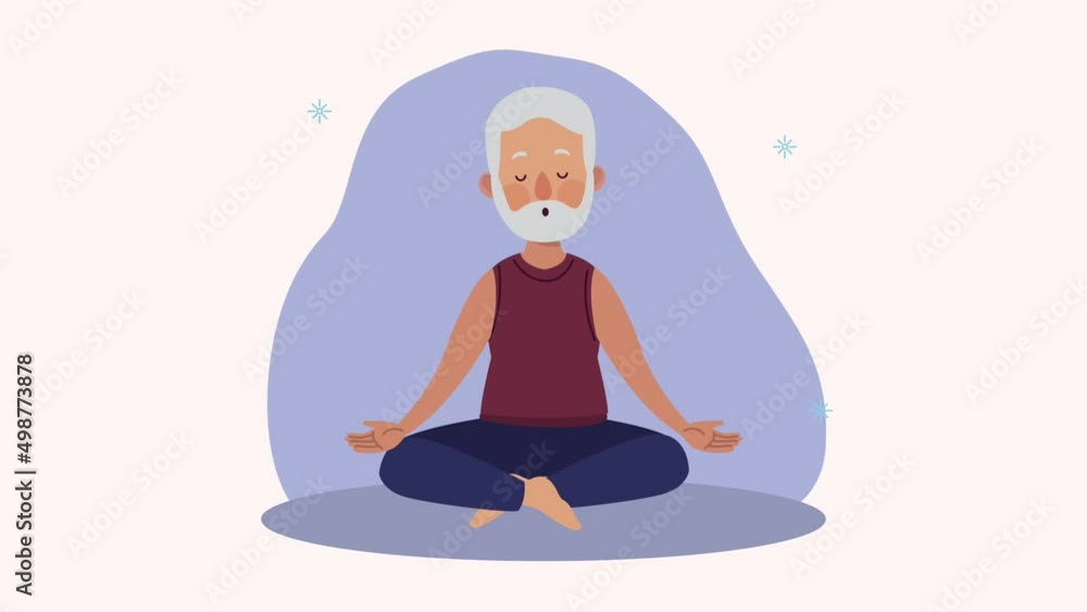 grandfather in lotus position animation grandfather in lotus position animation