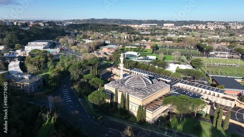 La Moschea dei Parioli a Roma.
Vista aerea della Moschea di Roma. photo