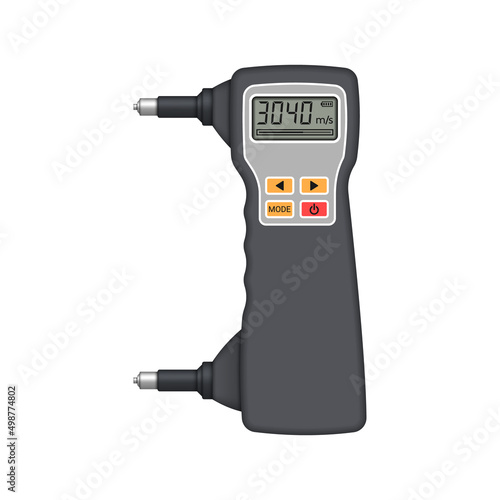 Ultrasonic concrete tester. Portable concrete tester. Vector illustration.