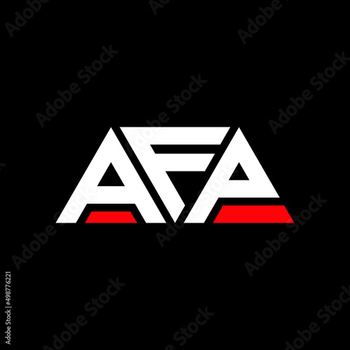 AFP letter logo design with polygon shape. AFP polygon and cube shape logo design. AFP hexagon vector logo template white and black colors. AFP monogram, business and real estate logo. photo