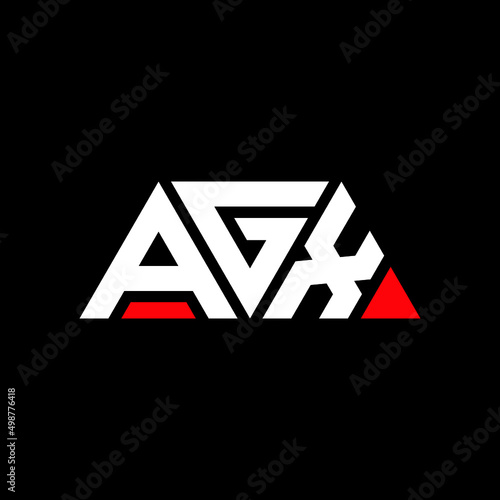 AGX letter logo design with polygon shape. AGX polygon and cube shape logo design. AGX hexagon vector logo template white and black colors. AGX monogram, business and real estate logo.