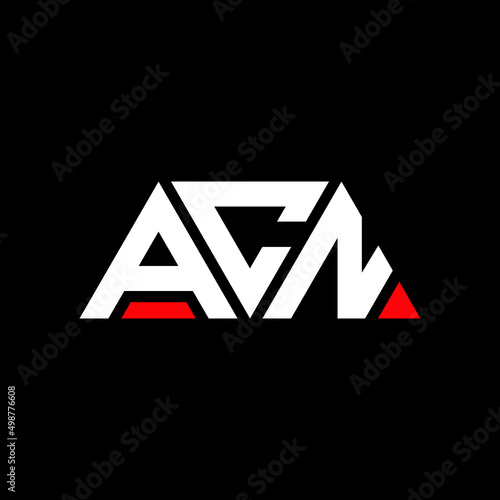 ACN letter logo design with polygon shape. ACN polygon and cube shape logo design. ACN hexagon vector logo template white and black colors. ACN monogram, business and real estate logo.
