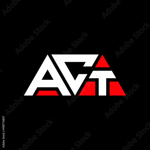 ACT letter logo design with polygon shape. ACT polygon and cube shape logo design. ACT hexagon vector logo template white and black colors. ACT monogram, business and real estate logo.