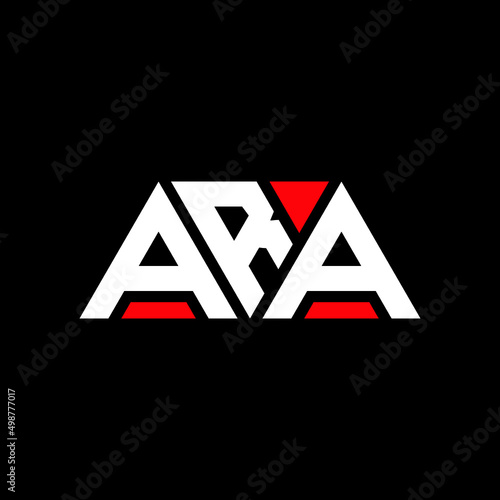 ARA letter logo design with polygon shape. ARA polygon and cube shape logo design. ARA hexagon vector logo template white and black colors. ARA monogram, business and real estate logo.