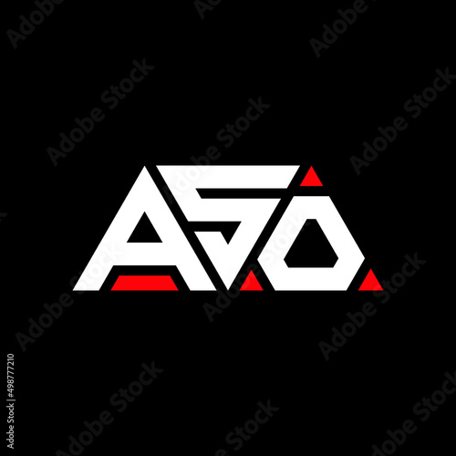 ASO letter logo design with polygon shape. ASO polygon and cube shape logo design. ASO hexagon vector logo template white and black colors. ASO monogram, business and real estate logo.