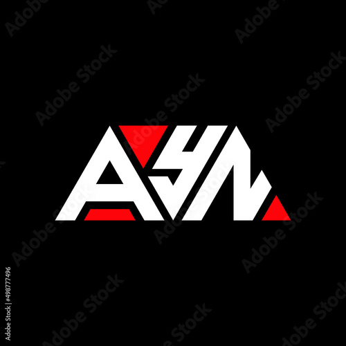 AYN letter logo design with polygon shape. AYN polygon and cube shape logo design. AYN hexagon vector logo template white and black colors. AYN monogram, business and real estate logo. photo