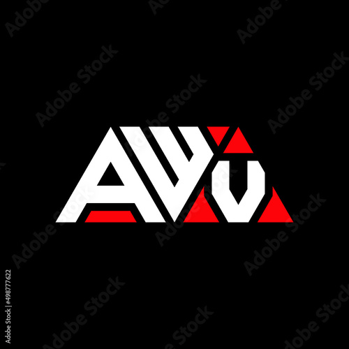 AWV letter logo design with polygon shape. AWV polygon and cube shape logo design. AWV hexagon vector logo template white and black colors. AWV monogram, business and real estate logo. photo