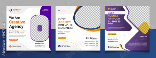 Modern square web banner for social media post template. Creative Unique Professional & modern corporate square web banner design, Facebook Post, Instagram Post template For Your Business.