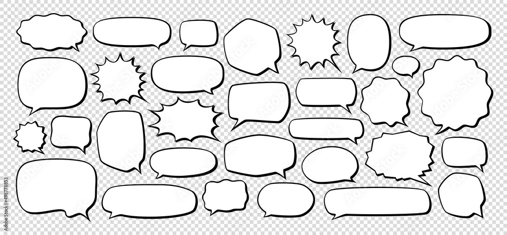 Obraz premium Blank comic books speech bubbles. Talking balloons set