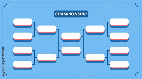 sport game tournament championship contest stage layout, double elimination bracket board chart vector with champion trophy prize icon illustration background 