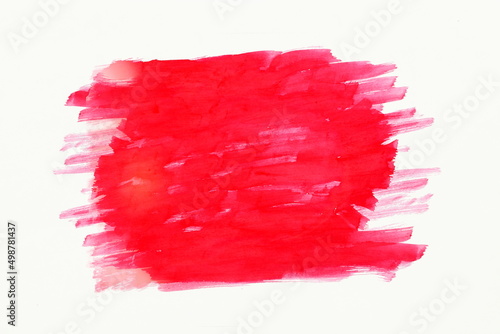  red maroon watercolor brush stroke on white background