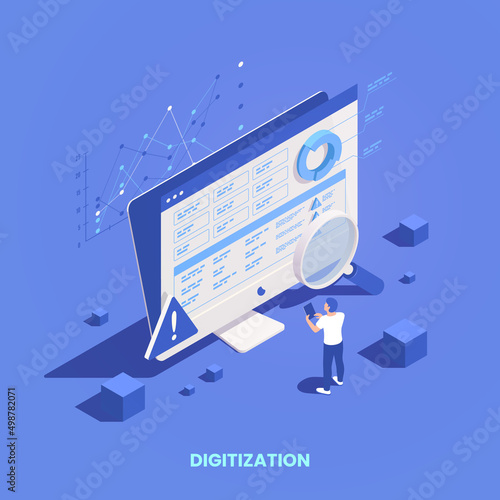 Digitalization Isometric Composition