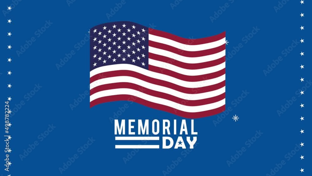 memorial day lettering with flag animation memorial day lettering with flag animation