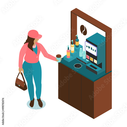 Isometric Self Service Coffee Composition