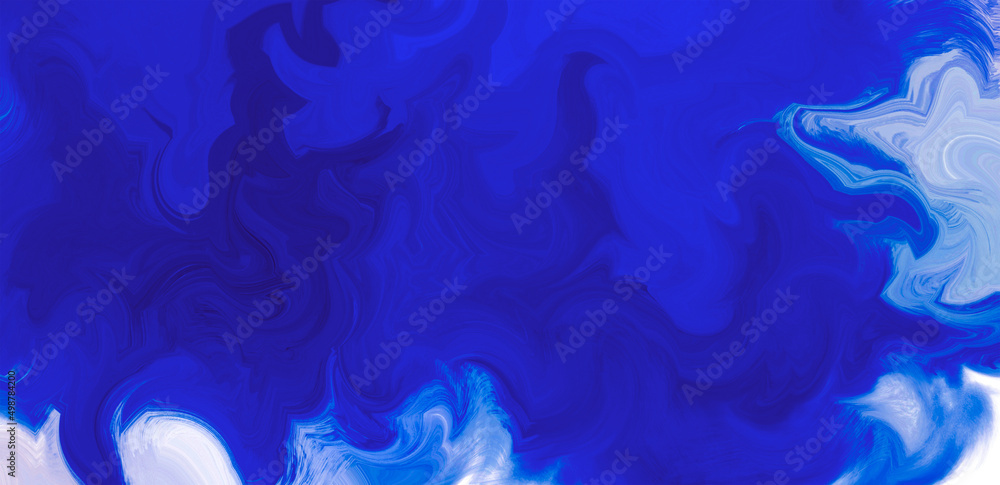 Luxurious colorful liquid marble surfaces design. Abstract blue acrylic pours liquid marble surface design. Beautiful fluid abstract paint background. close-up fragment of acrylic painting on canvas.