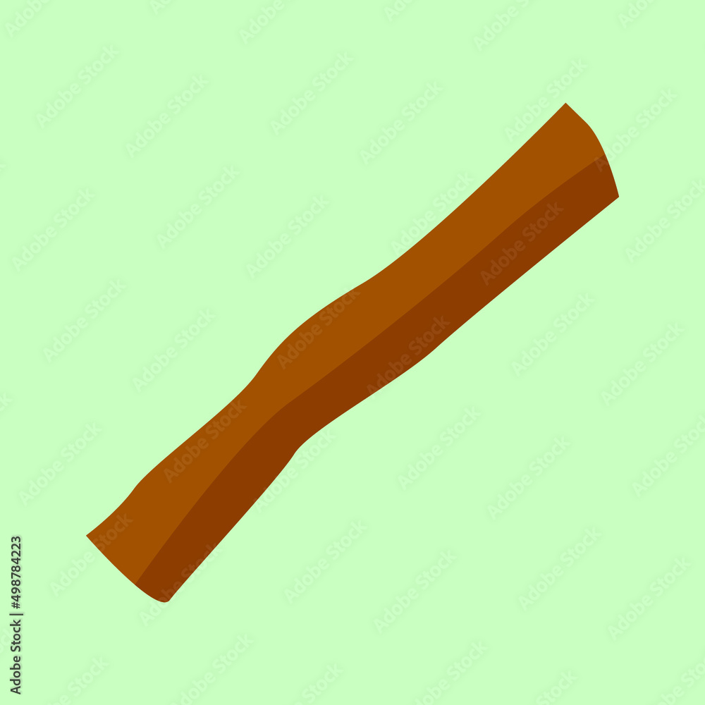 Wooden stick. Green background. Icon. Vector illustration. EPS 10. Wooden stick. Green background. Icon. Vector illustration. EPS 10.