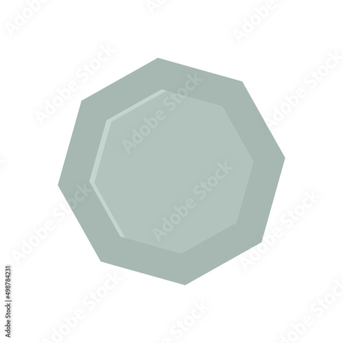 Bolt cap top view. Metal shiny bolt. Icon. White background. Vector illustration. EPS 10.