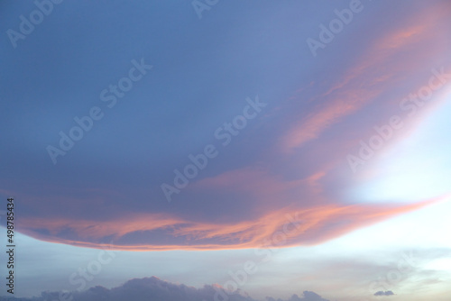 Sunset with colorful clouds.