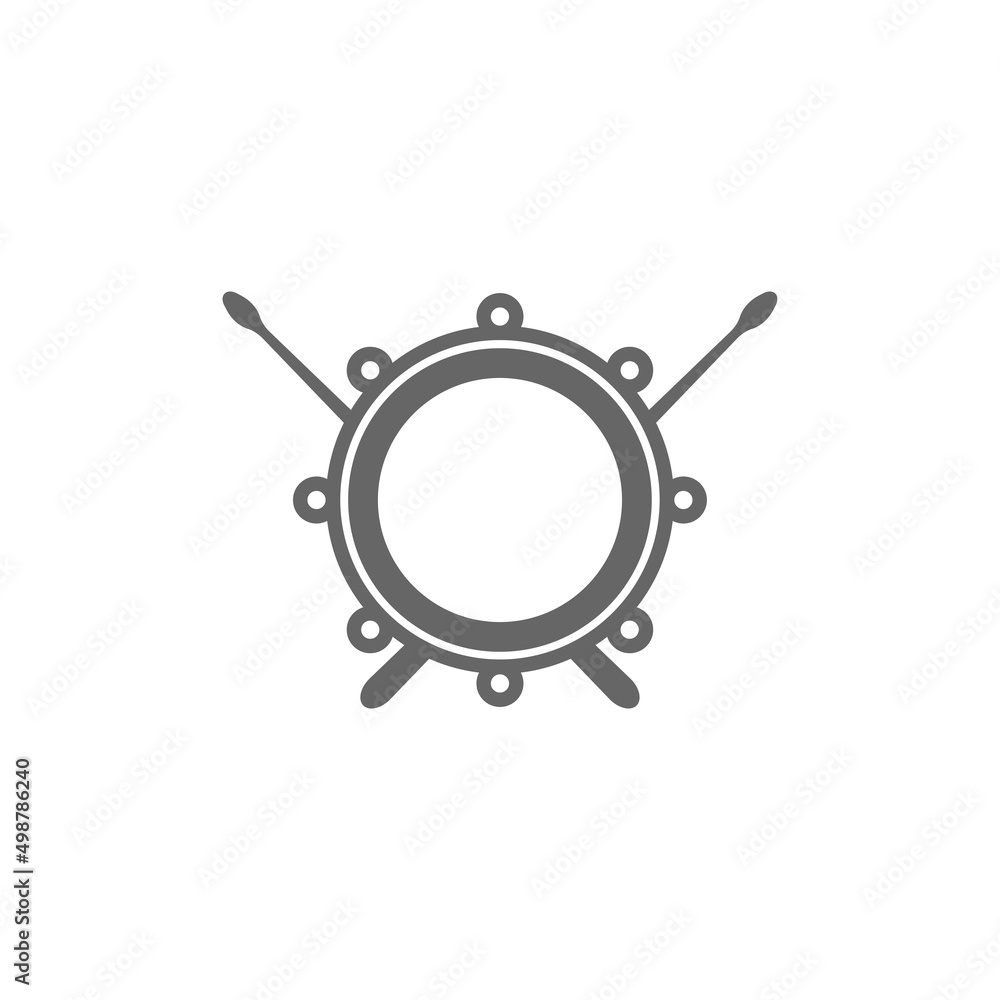 Drum flat design icon illustration template