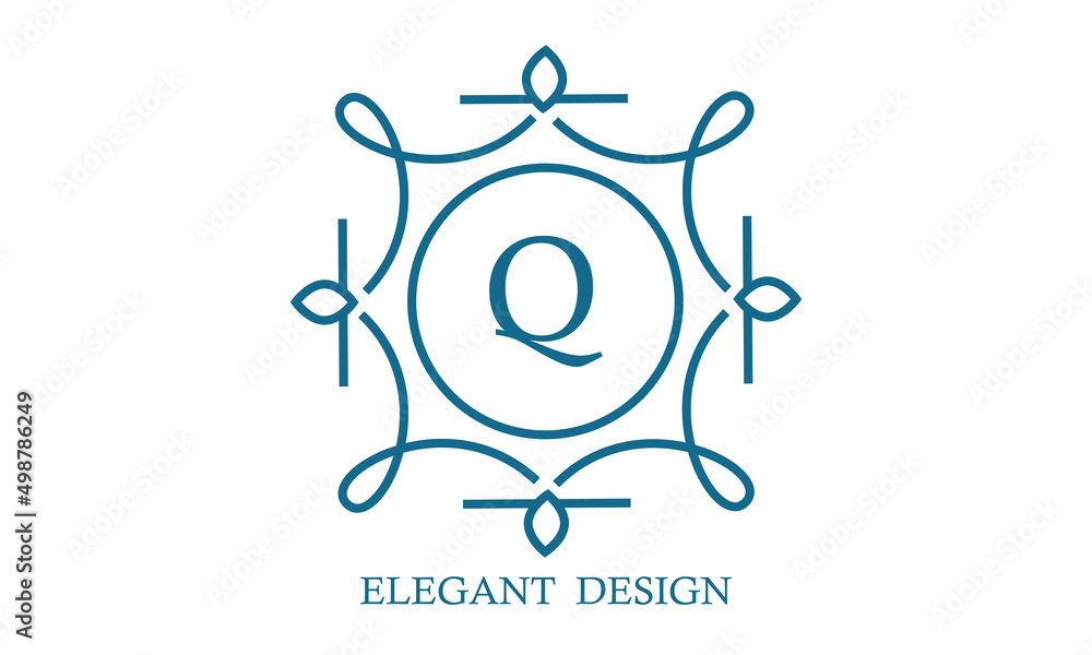 Elegant logo design template with letter Q. Business sign, monogram identity for restaurant, boutique, cafe, hotel, heraldic, jewelry. Elegant logo design template with letter Q. Business sign, monogram identity for restaurant, boutique, cafe, hotel, heraldic, jewelry.