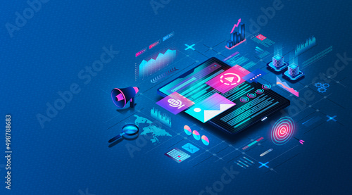 Content Marketing Platform Concept - 3D Illustration