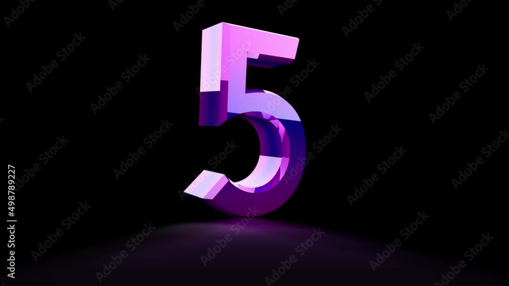 3D ANİMATİON Glowing Neon Light Countdown 3D ANİMATİON Glowing Neon Light Countdown