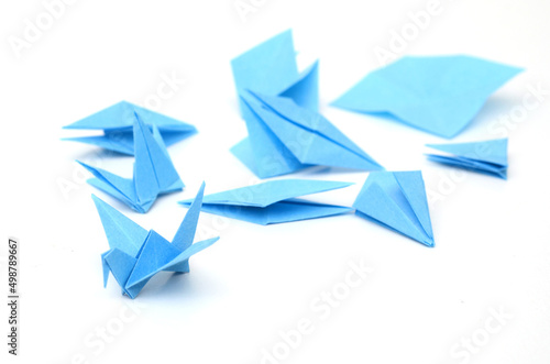 Fototapeta Naklejka Na Ścianę i Meble -  A making origami paper bird