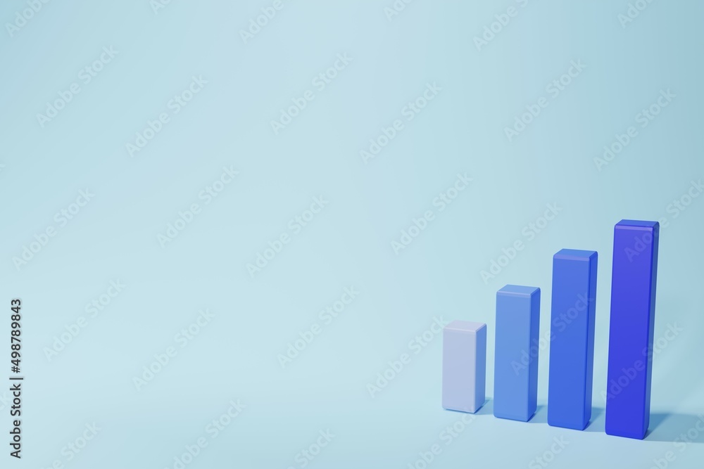 3D render of blue graph 3D render of blue graph