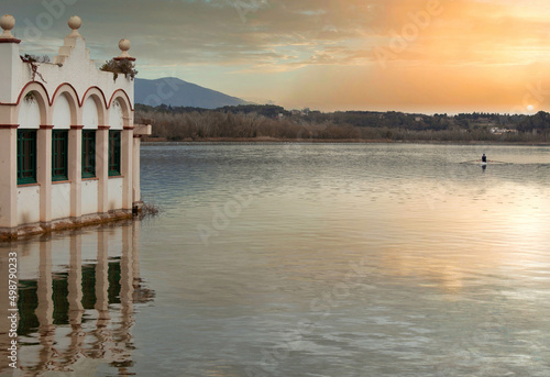 sunset over the river