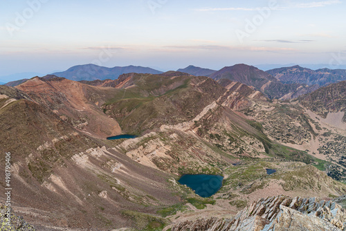 View from the top of the mountains (Pyrenees Mountains, Pic de l'Infern, Spain) photo