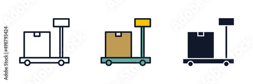 weight scale for cargo icon symbol template for graphic and web design collection logo vector illustration