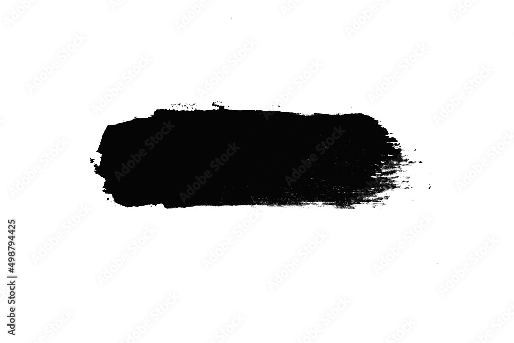 black stroke of paint isolated on white background