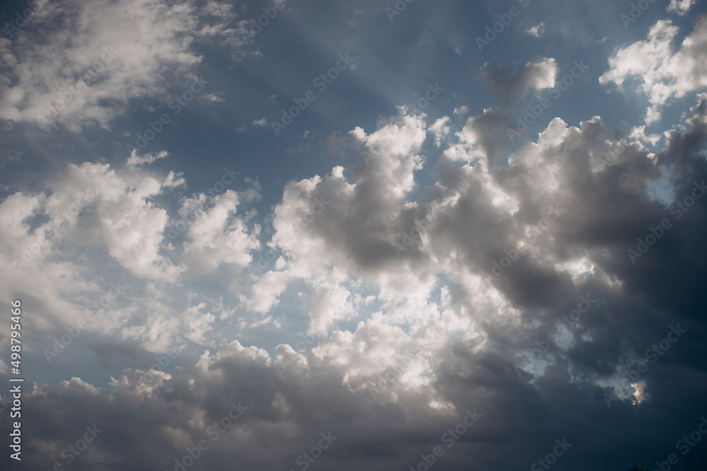 summer cloudy sky at sunset