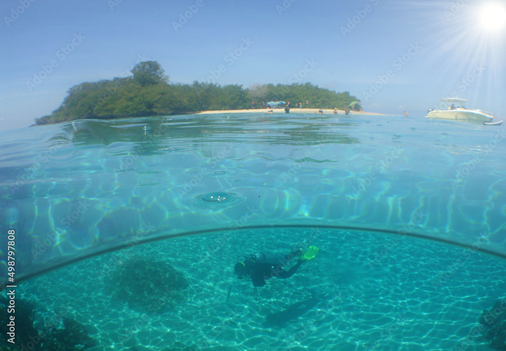 underwater sea pool , caribbean sea 