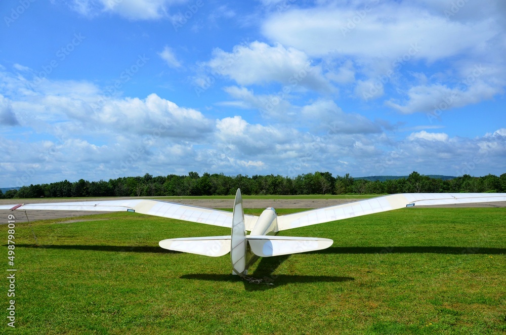 Elmira, New York, USJuly 14, 2021 Beautiful Gull Wing Glider in