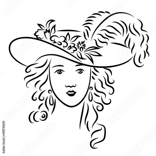 Marie Elisabeth Louise Vigee Le Brun -  Self portrait in Straw Hat replica part head