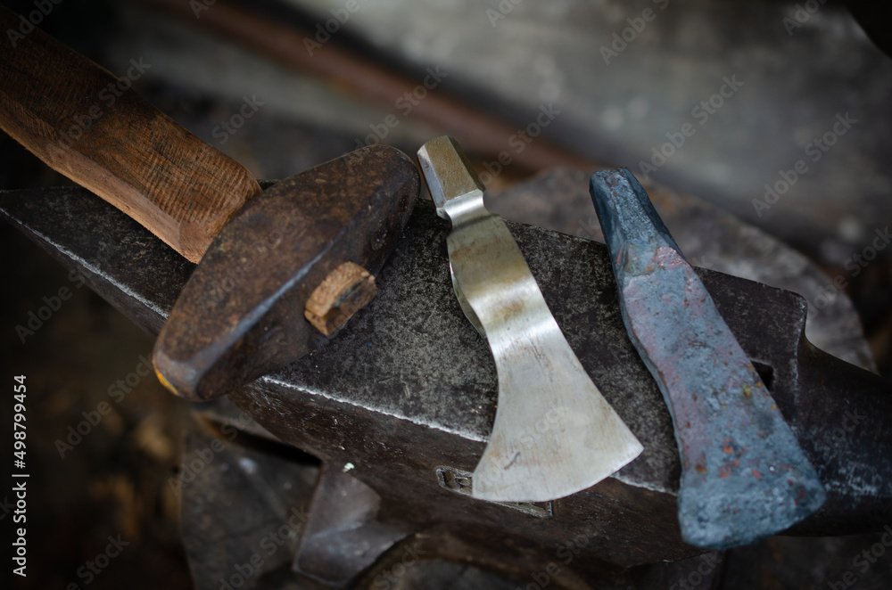process with axe making by blacksmith process with axe making by blacksmith