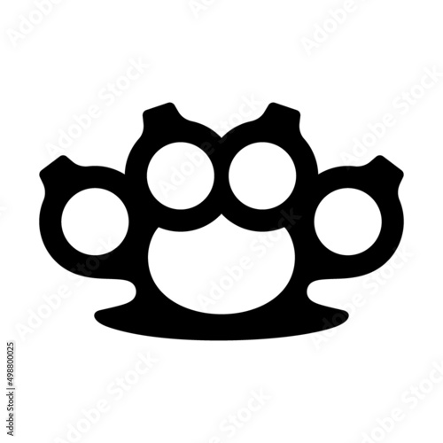 Knuckle duster silhouette vector illustration, isolated on white background.
