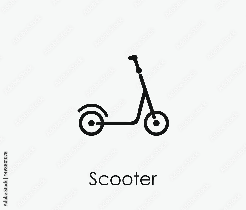 Scooter vector icon. Editable stroke. Symbol in Line Art Style for Design, Presentation, Website or Apps Elements, Logo. Pixel vector graphics - Vector Scooter vector icon. Editable stroke. Symbol in Line Art Style for Design, Presentation, Website or Apps Elements, Logo. Pixel vector graphics - Vector