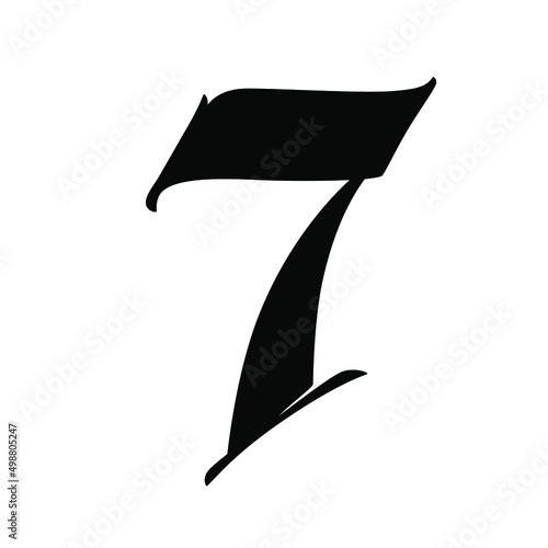 The numbers are in the Gothic style. Vector. Symbols isolated on white background. Calligraphy and lettering. Medieval figures. Individual symbols. Elegant font for tattoo. 