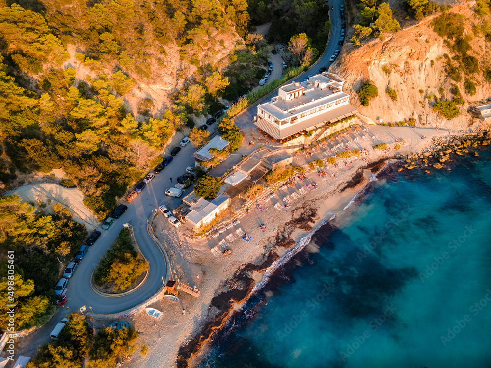 Cala d’Hort beach in Ibiza, Spain